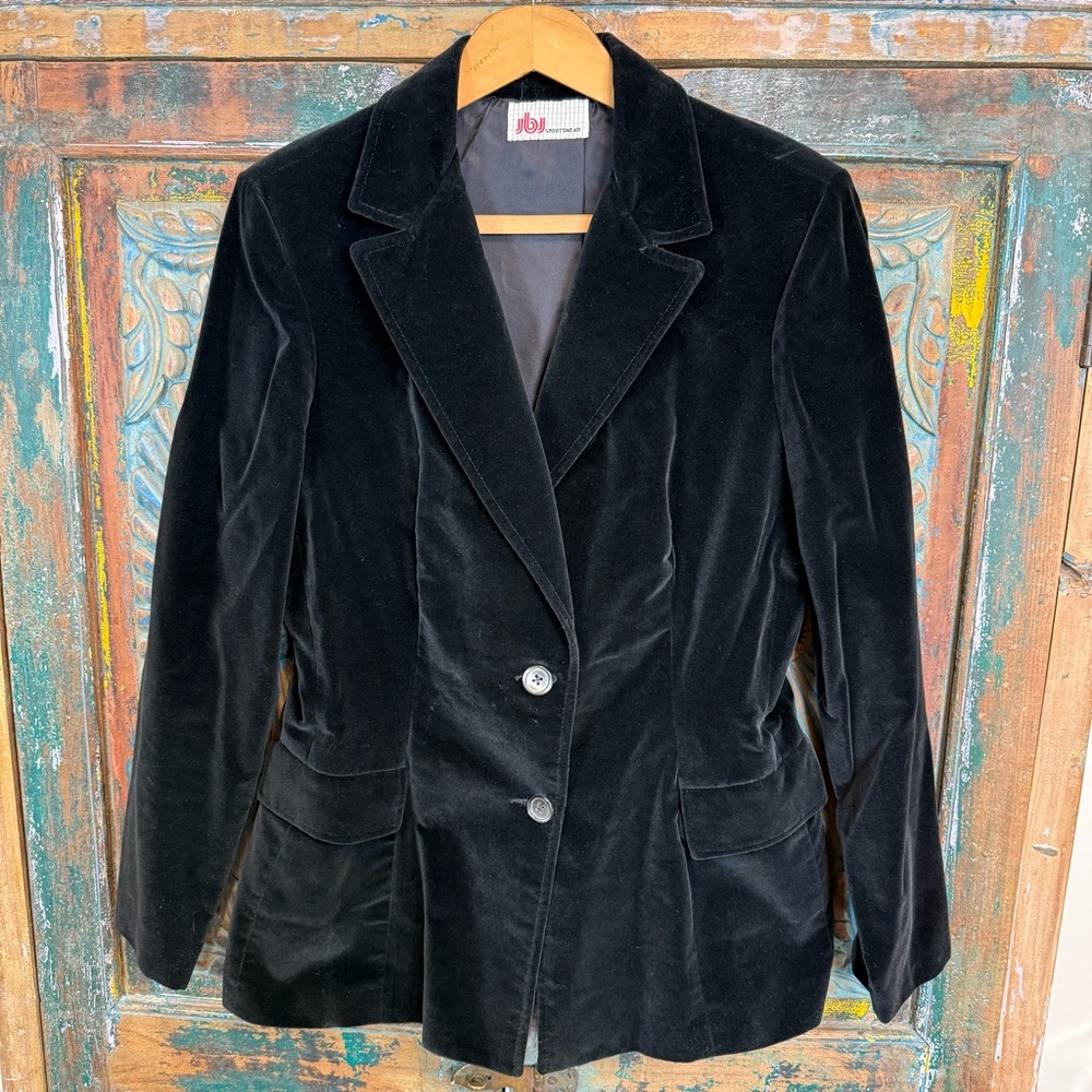 Vintage Blazer black velvet 80's 90's
